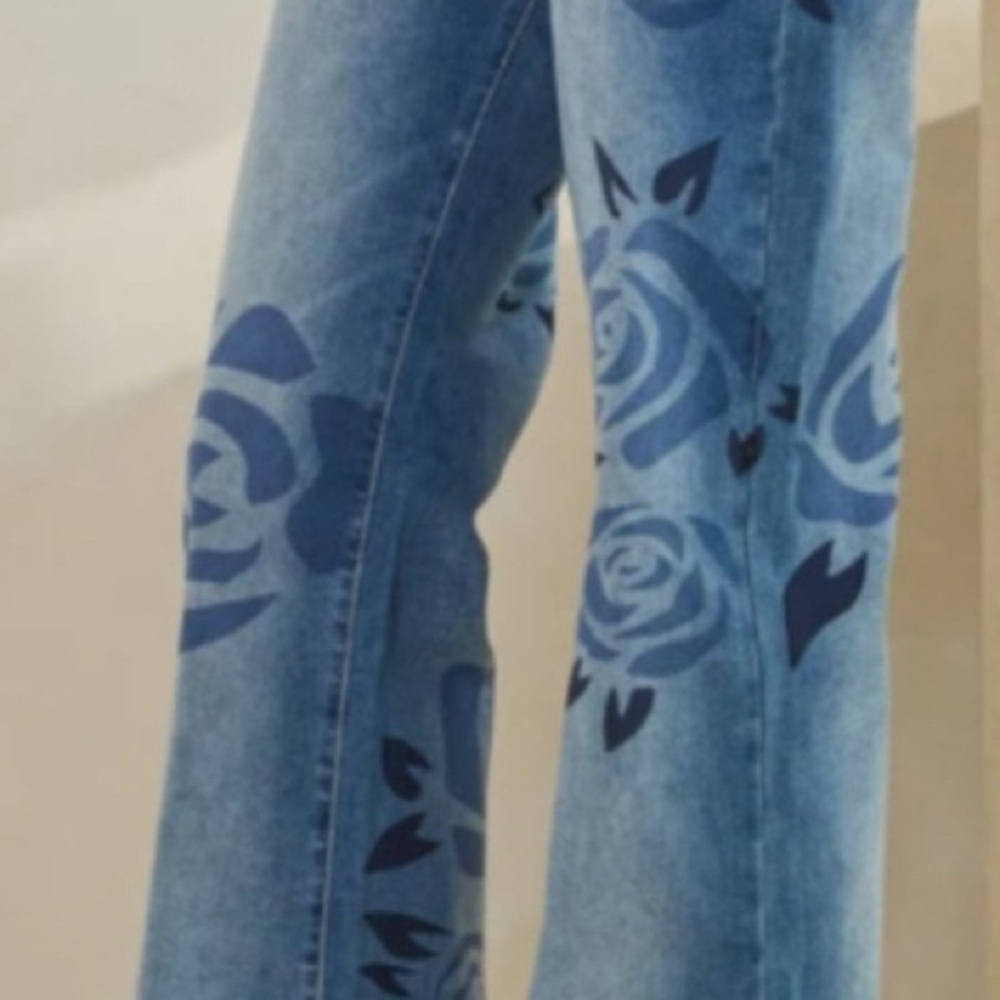 Blue Floral Women's Jeans Oli & Hali Brand New.NWT - Picture 3 of 6